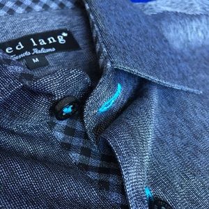 Jared Lang Heather Gray Button Down Shirt